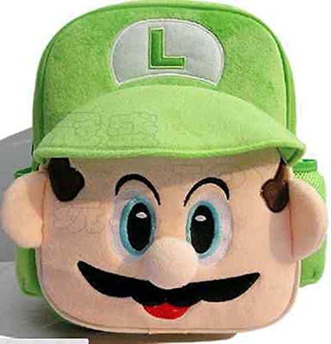 Super Mario Brothers Green Luigi Kids Backpack School Bag Plush Toy