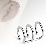 Ohr Fake Piercing Dreifachring aus Chirurgenstahl