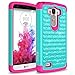 LG G Stylo Case, RANZ® Hot Pink/Teal Spot Diamond Studded Bling Crystal Rhinestone Dual Layer Hybrid Cover Silicone Rubber Skin Hard Case For LG G Stylo (LS770)