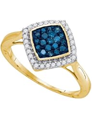 0.33CTW BLUE DIAMOND FASHION RING