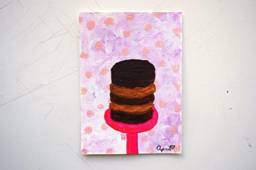 Caramel Layer Cake, Original Mini Painting on Paper ACEO