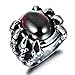 MOWOM Silver Tone Red Stainless Steel Ring CZ Dragon Claw Size 13