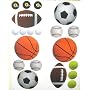 Play Ball Sports - Peel and Stick - 20 Wall Stickers Decals