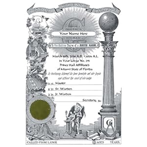 Master Mason Certificate
