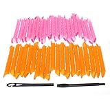 Vakind Hair Curler Magic Spiral Ringlets Former Leverage Stretched Length 50CM Circle Roller Pack of 40
