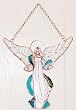 Angel with Teal Ribbons Stained Glass Suncatcher (6 inch)