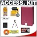 Canon PowerShot PSC-1000 Deluxe Leather Case (Pink) + Accessory Kit for SD1100 IS, SD880 IS, SD1000, SD770 IS, SD600, SD400 Digital Cameras
