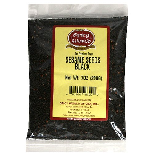 Spicy World Sesame Seeds Black, 7-Ounce Bags (Pack of 6) by Spicy World