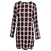 Women's Long Sleeve Tartan Plaid Retro Cocktail Party Dress