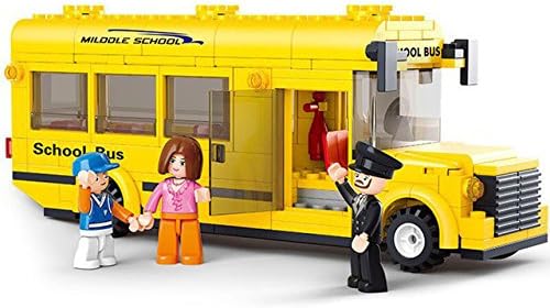 218pcs/set New Original Sluban 0507 School Bus Building Blocks Mini Car Model Building bricks Toys Compatible with Lego 20CM