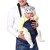 DEHANG ベビーキャリア 子供を抱っこするサポーター 多機能 通気性 ショルダースタイルベビーリング 赤ちゃん 抱っこひも おんぶ紐 綿(ブルー)