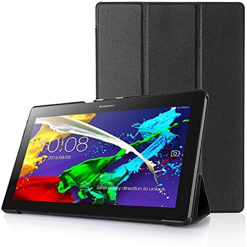 Lenovo Tab 2 A10 & Lenovo Tab 3 10 Case - HOTCOOL Ultra Slim Lightweight Stand Cover Case For Lenovo Tab 2 A10-70 & Lenovo Tab 3 10 Business Tablet(With Auto Wake/Sleep Feature), Black
