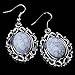 Yazilind Vintage White Oval Stone Dangle Drop Hook Alloy Earrings Women Gift