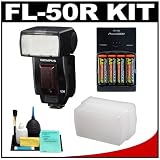 Olympus FL-50R Electronic Flash with Flash Diffuser + Batteries + Cleaning Kit + Accessory Kit for Olympus E-3, Evolt E-300, E-410, E-420, E-500, E-510 & E-520 Digital SLR Cameras