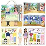 eeBoo Thoughtful Girl PAPER DOLLS PHOEBE & IRIS Poet and Astronomer