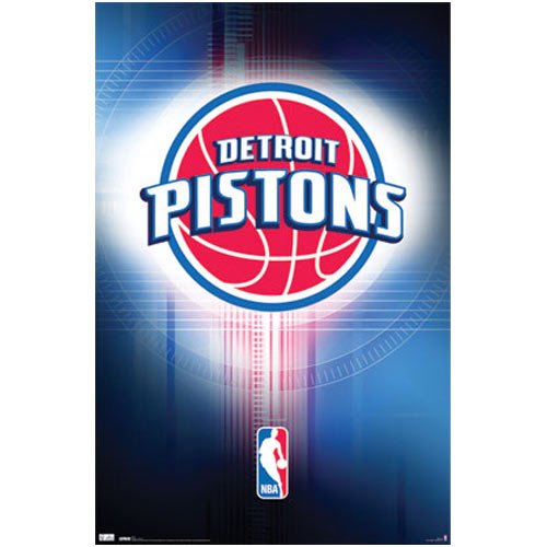Detroit Pistons Poster Team Logo Nba Basketball 1156 Poster Print, 22x34