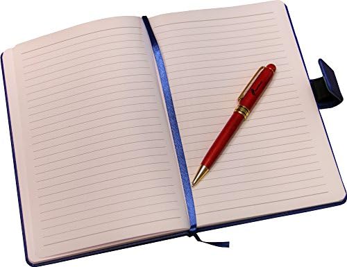 Premium Leather-Bound Notebook by Inspirobooks - Features 100 Lined Pages, Sewn Cover, Bookmark, and Magnetic Closure - Rosewood Pen Included - Satisfaction Guaranteed