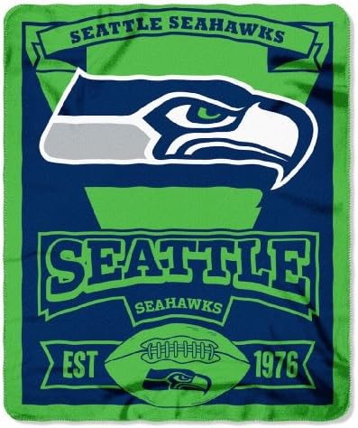 50" x 60" Marque Fleece Throw Blanket Blanket: NFL Seattle Seahawks
