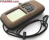 NEW CASE for GARMIN GPSMap 72/76 GPS in 'Hunters & Hikers Brown' w/ Webbing Loop, Lanyard, Clip & Peel & Stick Screen Protector. - For Garmin GPSMap 72/ 76/ 76S/ 76CS/ 76CSx/ 76 Cx/ West Marine 76cs plus. Molded 'E-Z-Grip' Protection. Made in USA by FOARM.