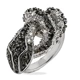 Sparkling Cubic Zirconia Black Snake Ring