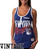NHL Mitchell & Ness New York Rangers Ladies Pre-Game Premium Tank Top - Royal Blue (X-Large)