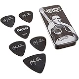 Dunlop JCPT01M Johnny Cash Memphis Pick Tin, Assorted, Medium, 6 Picks/Tin