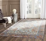 UPC 889048000049 product image for Safavieh Valenica Collection VAL102A Blue and Gold Polyester Area Rug, 8 feet by | upcitemdb.com