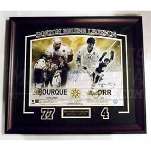 Ray Bourque Bobby Orr Boston Bruins Signed Autographed 16x20 Framed LE Collage
