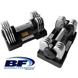 Bayou Fitness Pair of Adjustable Dumbbells, total Weight 25lbs