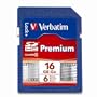 Verbatim Premium 16 GB SDHC Flash Memory Card, Class 10 96808 (Blue)