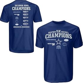 Dallas Cowboys Youth 5x Super Bowl Champs Tee T-Shirt
