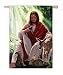 Jesus with Animals Silk Reflections Regular Size Flag