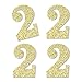 Gold Glitter 2 - No-Mess Real Gold Glitter Cut-Out Numbers - 2nd Birthday Party Confetti - Set of 24