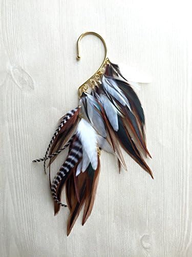 Rosewood Natural Feather Ear Wrap