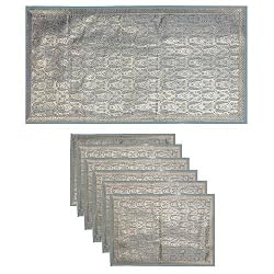 Hand Woven Indian Placemat Set in Brocades and Silk, Table Runner, Mat