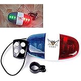 Allnice&reg; Super Loud Bike Bicycle Police Car 6 LED Light 4 Sounds Trumpet Cycling Horn Bell Siren