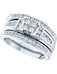 1.00CTW PRINCESS ROUND DIAMOND FASHION TRIO SET