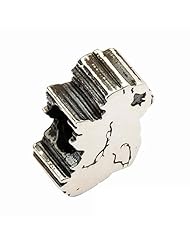 Taras Diary Sterling Silver Map of Ireland Charm for Charm Bracelet