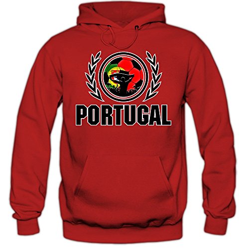 Portugal EM 2016 #2 Hoody | Fußball | Herren | Trikot | Nationalmannschaft, Farbe:Rot (Red F421);Größe:S