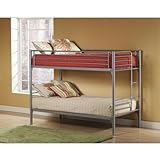 Hillsdale Universal Youth Twin over Twin Metal Bunk Bed in Silver Finish
