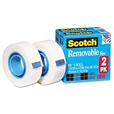 Scotch® Removable Tape 811-2PK, 3/4-inch x 1296 Inches, 2-Pack