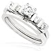 Jewelry : 14k White Gold 1/2ctw Round Brilliant Diamond Wedding Ring Set (HI/I1)