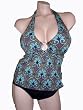 Anne Cole Faux Halterkini One Piece Swimsuit