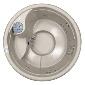 AquaTerra Spas Harmony LX Ozone Spa with 17 SS Jets, Sand Shell/Redwood Skirt