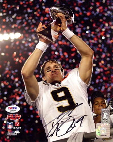 Drew Brees Autographed New Orleans Saints 8x10 Photo #16 PSA/DNA