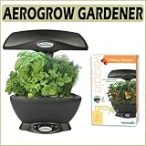 AeroGrow Ultimate Kitchen Gardener SpaceSaver 6 Outfit in Black & Cherry Tomato Seed Kit.