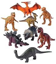 12 - Assorted Medium Sized Plastic Toy Dinosaurs Play set figures.
