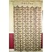French Taupe Roses Toile Alphabet Figural Blind or Curtain with Embroidered Scalloped Valance