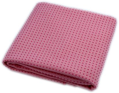 Yoga Era Premium Yoga Towel, Mat Size Non-slip, Super Absorbent. Thrive on Wellness Premium Towel Mat - 72"x25" Extra Long/wide, Safe Washable Microfiber Surface Above Superior Silicon Silicone Gel Granul Dots with Best Grip for Hot Yoga, Pilates or High Sweat Exercise, Free of Pvc, Non-toxic, Travel Friendly (Pink)