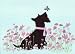 Scottish terrier (scottie) playing with butterfly / Lynch